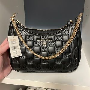 Michael Kors Jet Set Charm Logo Embossed Shoulder Bag